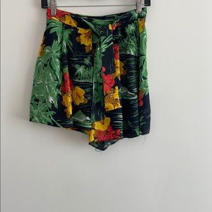 Zara Tropical Floral Palm shorts
